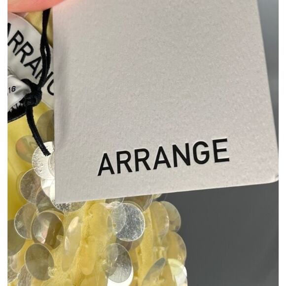 ASOS ARRANGE Sz 16 US Yellow Embellished Disc Sequin Dress NWT Holiday Party - Picture 4 of 14